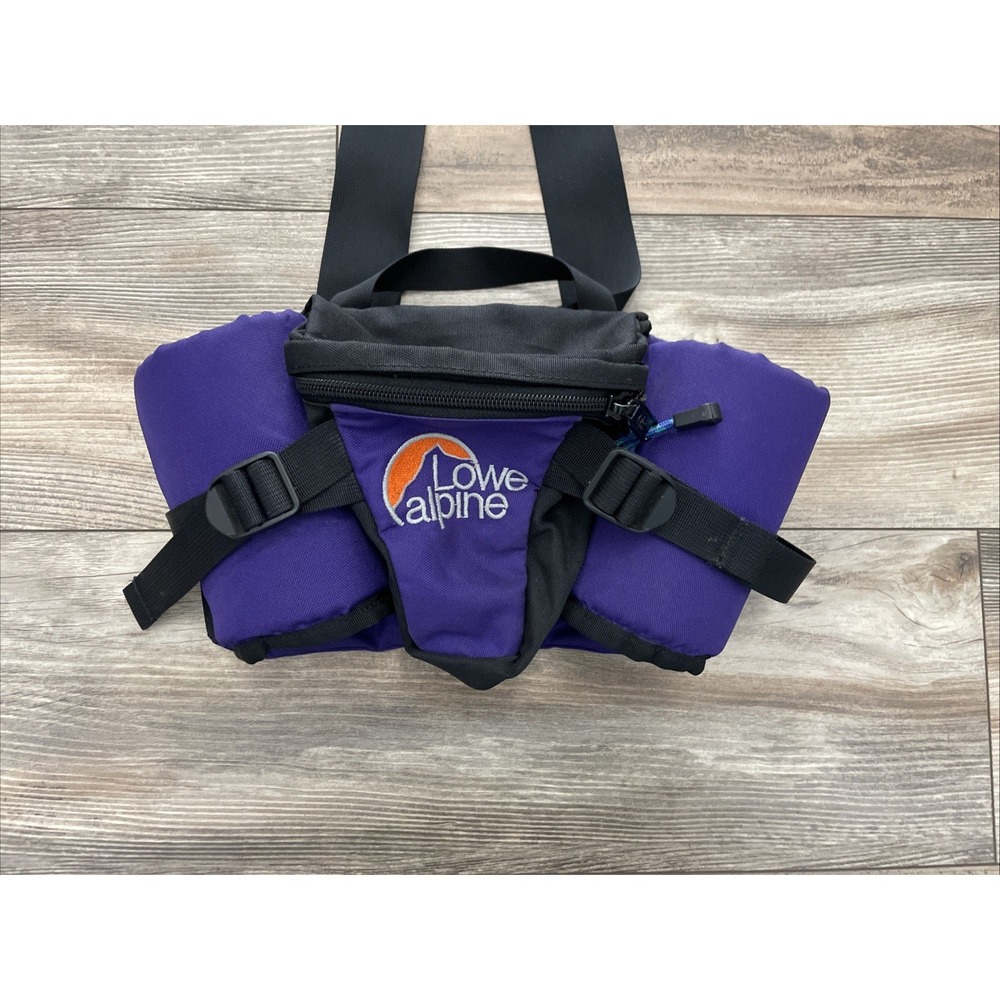 Vtg Lowe Alpine Fanny Pack Travel Hiking Camera Waist Bag Purple Nylon